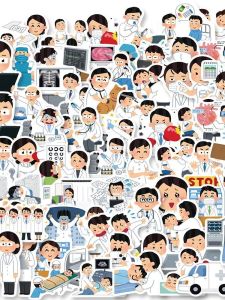 Medical Cartoon Stickers Waterproof Fun Decorative Emotion Symbols for Mobile Phones And Computers Cute Little People