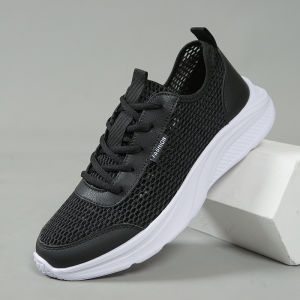 Mens Summer Breathable Mesh Shoes Anti-Odor Soft Bottom Dad Sports Shoes Anti-Slip Travel Comfortable Casual Shoes