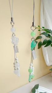 Chinese Style Floral Pendant Bead Ornaments Decorative Chain Charms for Keys Phones Cameras and Bags Ideal as Gifts
