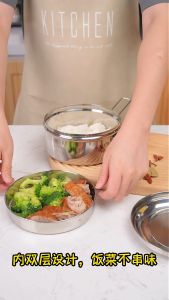 Hộp cơm Maxcook hộp cơm 2 lớp inox 304 Đường kính 13.5cm có tay cầm MCFT5329