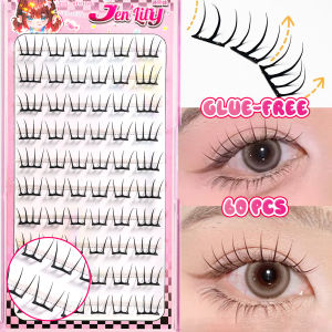 Korean Stylish False Eyelashes K-pop Inspired Design Comic Fluffy Clustered Slender Self-Adhesive Perfect for Everyday
