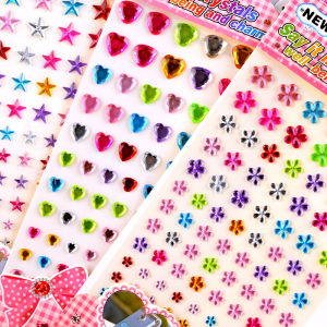 Childrens Diamond Crystal Stickers Handmade Creative 3D Acrylic Star Heart Pentagon Gem Adhesive Pictures Educational Toys