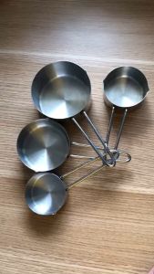 Bộ 4 muỗng đong định lượng 60m/ 80ml 125ml 250ml inox 430 đo lường dung dịch hoặc lường bột làm bánh múc cafe