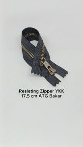 Resleting Zipper YKK 175 cmAtau 7 inch Type Gigi Besi ATG Bakar Kode SK Harga Per Biji