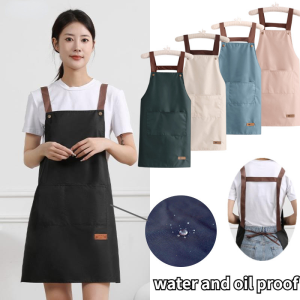 Oilproof Apron Waterproof Sleeveless Fashion Apron Household Kitchen Cooking Work Clothes Resistant Dirt Apron