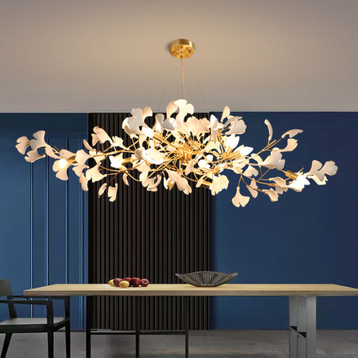 Ceramic Ginkgo Leaf Luxury Chandelier Modern Design For Living Room ...