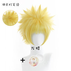 Ripleys Mansion Naruto Cosplay Wig Reverse Curl Fluffy Top Anime Character Hair Accessory in Stock Cartoon Cosplay Props