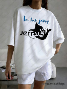 Hot Toys | Cartoon Tom&Jerry Print For Couple Tshirts Summer Casual Round Neck Tshirt Loose Cotton Short Sleeve Tees Y2K Street Tops