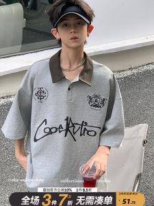 Boys Short Sleeve Polo Shirt Summer Fashion Pure Cotton Turn-down Collar Top Youthful Streetwear Trendy Brand Sweat-wicking Thin