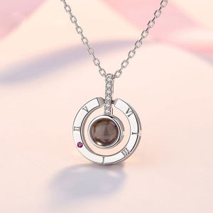 Projection Necklace 100 Languages I Love You Pendant Necklaces For Lover Girlfriend 2024 Creative Couple Romantic Jewelry Gifts