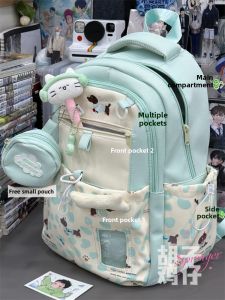 Large Capacity Computer Backpack Traveling Hiking School Bag Cute Girls Double Shoulder Bag Commuter Style Soft Handle Bag