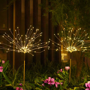 JeeYee Solar Fireworks Lamp An Outdoor Sparkling Dandelion Light  Solar Fireworks Lamp Outdoor Grass Light Dandelion Flash String Fairy lights 120 LED For Garden Lawn Holiday Light
