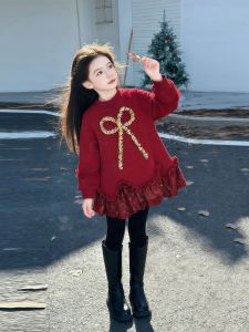 Bows Sequin Patchwork Ruffled Thermal Dress