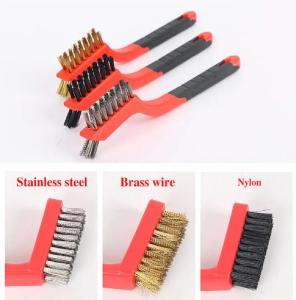 Stainless Steel Brush Brass Cleaning Brush Polishing Rust Remover Metal Wire Burring Cleaning Tool Family 7 inches