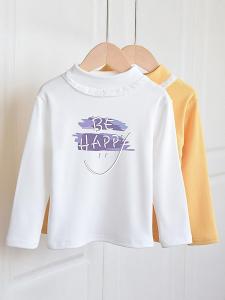 เสื้อยืดแขนยาวเด็กผู้หญิงคอปกสูงขนแกะหนาภายในสําหรับฤดูใบไม้ผลิและฤดูใบไม้ร่วงเหมาะสําหรับเด็กอายุ 3-12 ปี