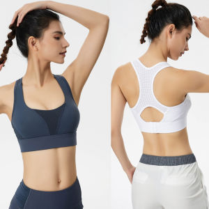 ชุดชั้นในกีฬาใส่เล่นโยคะใส่วิ่งออกกำลังกายไซส์ใหญ่สำหรับสาวอวบเสื้อชั้นในแห้งเร็วกันสะเทือนกันหย่อนคล้อยมีความแข็งแรงสูงใส่ช่วงฤดูร้อนสำหรับผู้หญิง