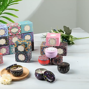 เทียนหอมดอกไม้แห้ง เทียนไขถั่วเหลือง ของชำร่วยงานแต่ง กลิ่นหอมโรแมนติก ของขวัญวันเกิด/วาเลนไทน์