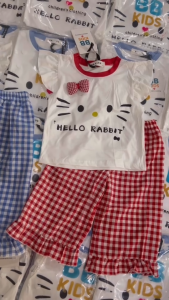 ชุดเซ็ทลูกสาว เสื้อผ้านิ่ม กาเกงผ้าทอ น่ารักมากค่ะ