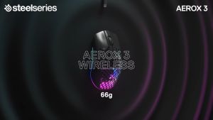 SteelSeries Aerox 3 Wireless + Bluetooth Ultra Lightweight RGB Gaming Mouse AquaBarrier IP54 Honeycomb Mice 62604