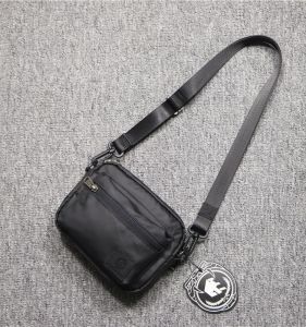 Dark Energy Trendy Waterproof Oxford Cloth Mens Shoulder Crossbody Small Bag Casual Crossbody Black Bag Coin Clutch