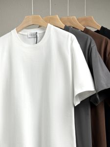 Áo Thun Cotton Nguyên Chất Tay Ngắn Mùa Hè Rộng Rãi Phong Cách Mỹ Cổ Điển 300g Hai Lớp Cotton Cứng Rắn Rộng Rãi Màu Trắng