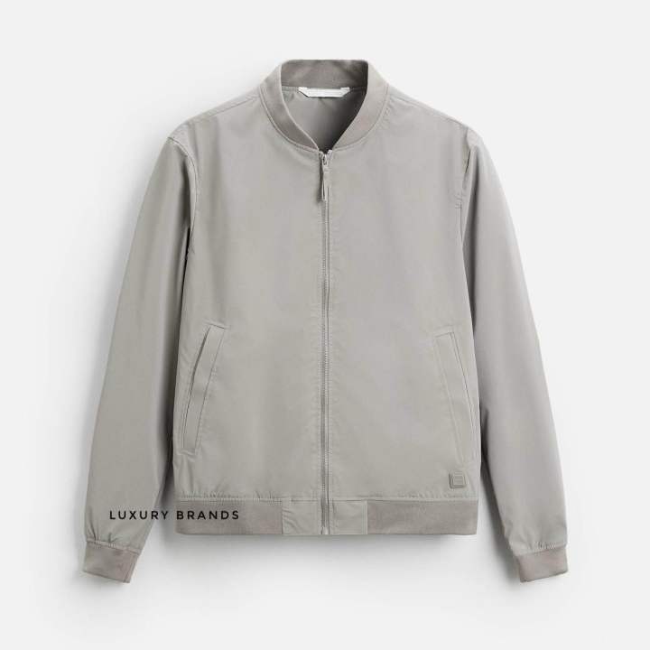 Jaket Bomber ZARA MAN Lightweight Bomber Jacket Mid Grey Lazada