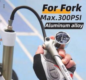 GIYO GS-02D Foldable 300psi High-pressure Bike Air Shock Pump with Lever & Gauge for Fork & Rear Suspension Mountain Bicycle