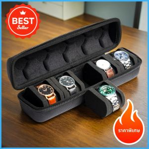 1 ชิ้น 5 ช่องนาฬิกากรณี | Hard Shell Travel Organizer พร้อมหมอน - Gift Ready (สีดํา) เหมาะสําหรับจัดเก็บนาฬิกาอัจฉริยะ