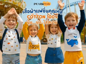 DELON KID เสื้อยืด โปโล คุณหนู  แขนยาว พิมพ์ลายการ์ตูนน่ารัก ใส่ได้ทั้ง ดญ ดช  เสื้อผ้าแฟชั่น  คอปก ติดกระดุม ผ้าคอตตอน  AA5024  AA5026 AA5027  ***มีไซส์ ***