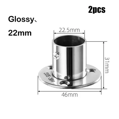 2pc 19-32mm Stainless Steel Wardrobe Support Closet Rod Flange Bracket Clothes Rod For Seat Hanger Pipe Holder