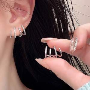 (Bebas beli 2 dapat bonus) COD A100 Anting cakep Silver titanium wanita Korea original anti karat anti luntur