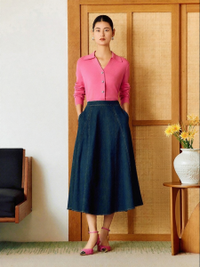 Silk Merino Wool Seagull Neck Knitwear