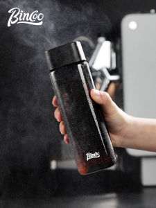 Bincoo ถ้วยกาแฟแบบดิ่งเย็น ถ้วยน้ำแข็งแบบปิด ถ้วยน้ำดื่มแบบพกพา ถ้วยน้ำบริสุทธิ์ สไตล์อเมริกัน ถ้วยน้ำแบบใส