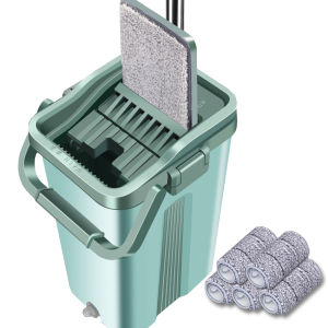 ไม้ถูรีดน้ำ Flat Mop พื้น ม็อบถู เสริมกระชับ รีดแห้ง ไม้ถูพื้น รีดน้ำ ม็อบถูพื้น