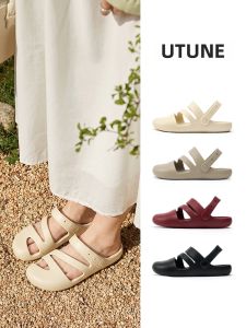 New Summer Wearable Round Toe EVA Flat Cross Strap Sandals