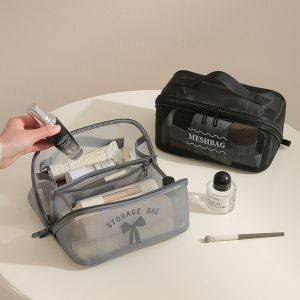 Mesh Travel Cosmetic Bag for WomenMakeup Organiser Storage Bag