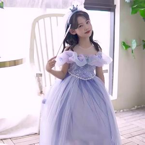 Cinderella Fairy Princess Dress Girl Butterfly Mesh Gown Child Cosplay Carnival Birthday Party Clothes Kids Performance Costumes