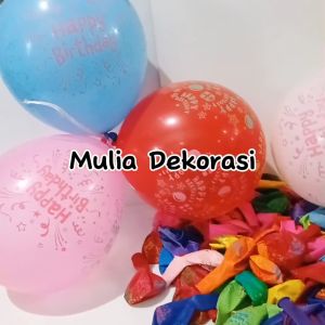Balon Latex Mix Warna Aksesoris Ulang Tahun 12inch Isi 10 Pcs Happy Birthday