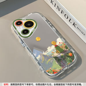 Huawei Pura80 Phone Case Mirror Surface Rose Moon Princess Small Prince Pura70 P60Pro P50E Womens Curved Screen Makeup Mirror Protective Shell