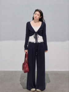 JULULOOK | Bộ Đồ Dài Size Lớn có Dây Quai và Quần Tây Phong Cách Thường
