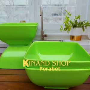 4 PCS Mangkuk kotak segi 7 inch plastik mika tebal terlaris