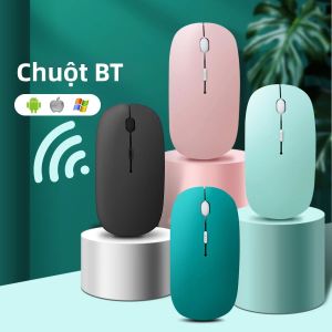 Chuột Bluetooth Không Dây Im Lặng Di Động Cho Máy Tính Laptop iPad Air Pro Chơi Game Máy Tính Bảng Định Hướng Tay Phải 1600 Dpi