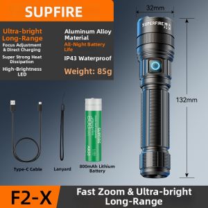 SUPERFIRE | Super Bright Focusing Zoom LED Flashlight 2026 New