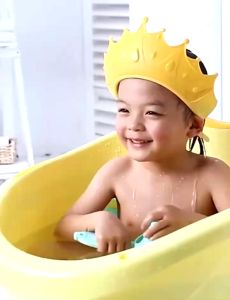 Mũ gội đầu cho bé mũ tắm chắn nước cho bé nón gội đầu cho bé hình vương miệng cute bảo vệ mắt tai