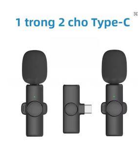 Micro Không Dây Cài Áo Lavalier Với Cổng USB-C Để Ghi Âm Video Tương Thích Với Điện Thoại Phát Trực Tiếp
