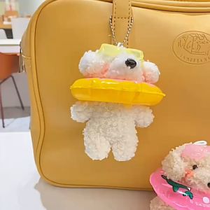 Kreatif mewah kolam cincin cermin mata hitam puppy loket sekolah beg sekolah