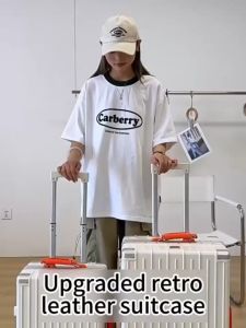 CHARLES X Aluminum Frame Multi-Functional Suitcase:Explosion-Proof Pull Rod &Durable Spinner Luggage