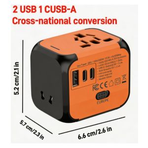 Portable Universal Travel Adapter 176N Lightweight All in One International Plug for US UK EU AU Mini Charger for Travelers