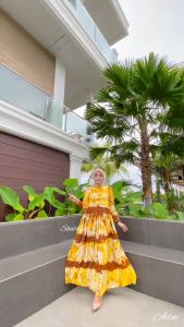 ALAMANDA DRESS GAMIS TWILL RAYON CANDI MEKAR GAMIS BATIK CAP PEKALONGAN GAMIS SHALDA BATIK PEKALONGAN