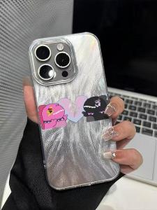 Black Pink Heartbroken Dragon 17ProMax Feathers Phone Case for Huawei Xiaomi Redmi Anti-Fall Protection Cover Trendy Ins Style